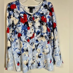 White House Black Market Floral Cardigan